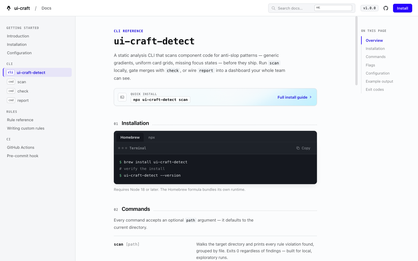 API docs built with UI Craft