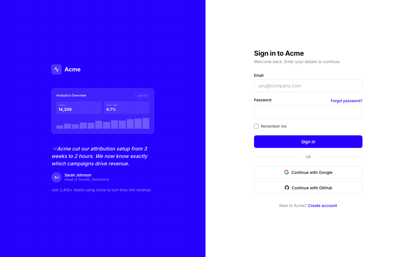 Sign in built with UI Craft